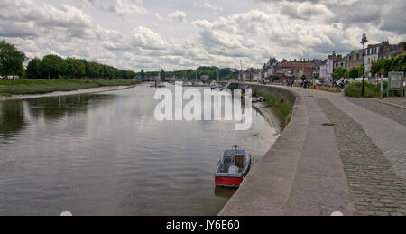 Quai Lejoille St Valery Stockfoto