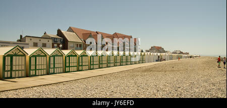 Kabinen de Plage Cayeux-sur-Mer Stockfoto