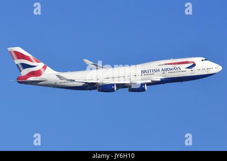 BRITISH AIRWAYS Boeing 747-400 G-BYGG Stockfoto