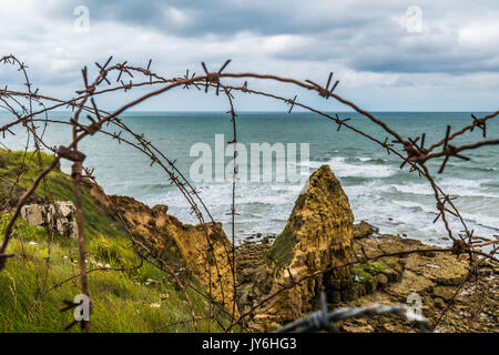 Bleibt der deutschen Abwehr, die Teil des Atlantic Wall im Jahr 1944 wurden bei Ponte du Hoc in der Normandie Stockfoto