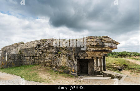 Bleibt der deutschen Abwehr, die Teil des Atlantic Wall im Jahr 1944 wurden bei Ponte du Hoc in der Normandie Stockfoto