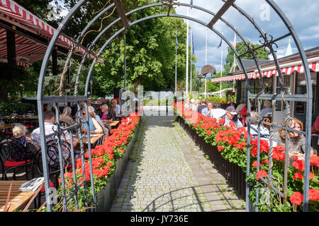 Historisches Restaurant Ulla Winbladh auf Djurgarden. Djurgården ist ein Erholungsgebiet in Stockholm, Schweden. Stockfoto