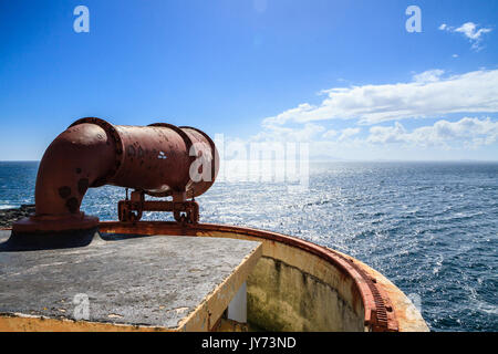 Die alte Nebelhorn bei Neist Point Lighthouse auf der Isle of Skye an der Westküste von Schottland Stockfoto