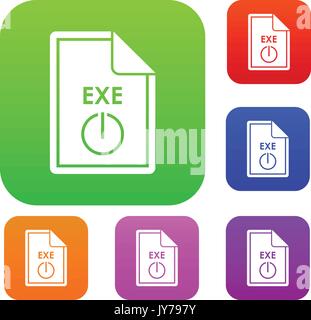 Datei EXE set Sammlung Stock Vektor