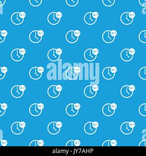 Uhr 24 7 Muster nahtlose Blau Stock Vektor