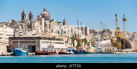 Die trockendocks Bereich vom Grand Harbour in Valletta, Malta Stockfoto