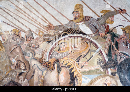 Detail der Alexander das große Mosaik Original, National Museum, Neapel, Italien Stockfoto