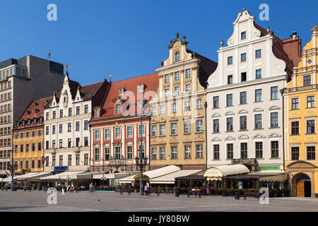 Marktplatz von Wroclaw, Polen. Stockfoto