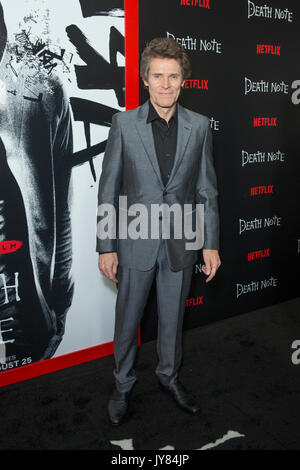 New York, NY, USA - 17. August 2017: Willem Dafoe Netflix premiere Death Note bei AMC Loews Lincoln Square besucht Stockfoto