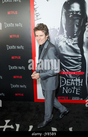 New York, NY, USA - 17. August 2017: Willem Dafoe Netflix premiere Death Note bei AMC Loews Lincoln Square besucht Stockfoto