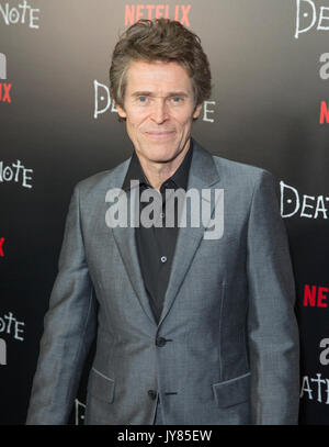 New York, NY, USA - 17. August 2017: Willem Dafoe Netflix premiere Death Note bei AMC Loews Lincoln Square besucht Stockfoto