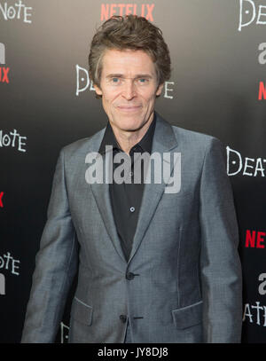 New York, Vereinigte Staaten. 17 Aug, 2017. Willem Dafoe besucht Netflix premiere Death Note bei AMC Loews Lincoln Square Credit: Lev Radin/Pacific Press/Alamy leben Nachrichten Stockfoto