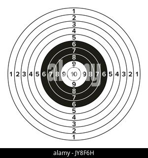 Ziel Pistole Vektor. Klassische Papier Target Shooting Abbildung. Für Sport, Jäger, Militär, Polizei, Abbildung Stock Vektor