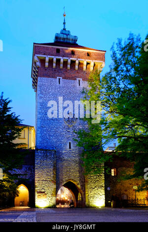 St. Florians Tor, Krakau, Polen Stockfoto