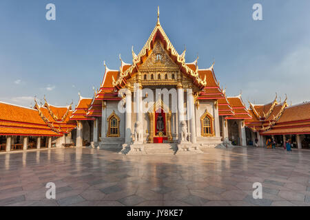 Das marmorne Tempel bei Sonnenuntergang, Bangkok, Thailand Stockfoto