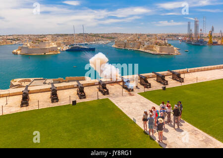 Von Cannon in Valletta, Malta erschossen. Stockfoto