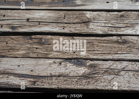 Alte Sleeper geknackt Wood Texture Hoher Kontrast Hintergrund Stockfoto