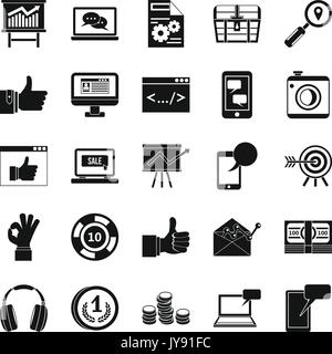 Fortschritte Symbole gesetzt, einfachen Stil Stock Vektor