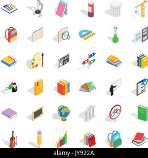 Gute Ausbildung Symbole gesetzt, isometrische Stil Stock Vektor