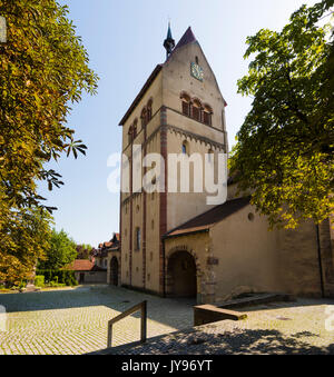 Glockenturm von St. Maria und Markus Kathedrale auf der Insel Reichenau - Bodensee, Baden - Württemberg, Deutschland, Europa Stockfoto