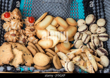 Große Auswahl an italienischem Gebäck nur Produkte. In der Lombardei. Italien. Europa Stockfoto