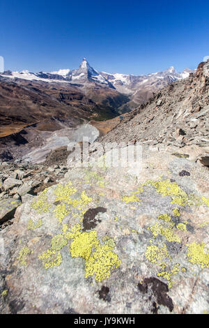 Ein Blick auf das Matterhorn. Zermatt im Kanton Wallis Walliser Alpen Schweiz Europa Stockfoto