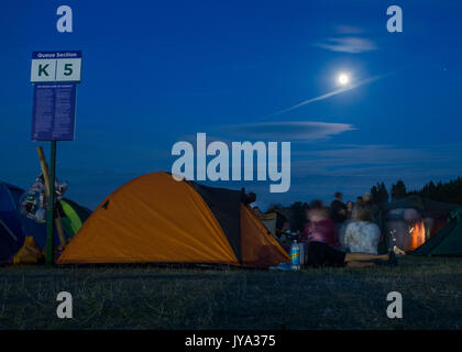 Auf dem Campingplatz in Wimbledon Park, Wimbledon, London, England, Vereinigtes Königreich. Stockfoto