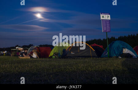 Auf dem Campingplatz in Wimbledon Park, Wimbledon, London, England, Vereinigtes Königreich. Stockfoto