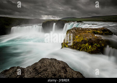 Mächtige Godafoss auf Island. Stockfoto