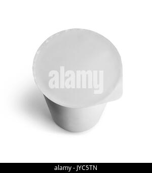 Verpackung weiße Tasse Design auf weißem Hintergrund Stockfoto