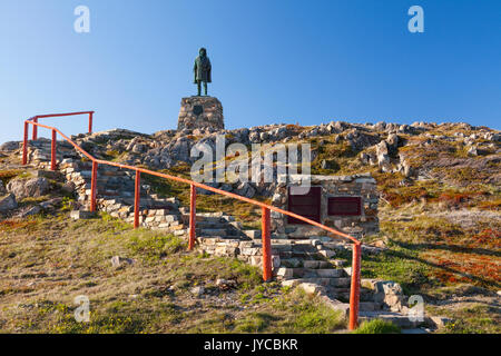 Treppen, die bis zu den John Cabot Statue in John Cabot städtischen Park, Bonavista Peninsula, Bonavista, Neufundland und Labrador, Kanada. Stockfoto