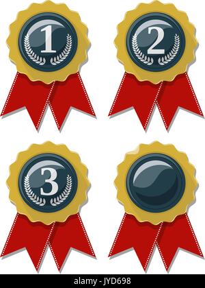 Award ribbons Sammlung auf weißem Hintergrund, im Vektorformat sehr einfach zu bearbeiten, einzelne Objekte, Farben, keine Steigungen Stock Vektor