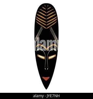 Vector Illustration afrikanische Maske. Stammes-Maskensymbol. Totem Maske Stock Vektor