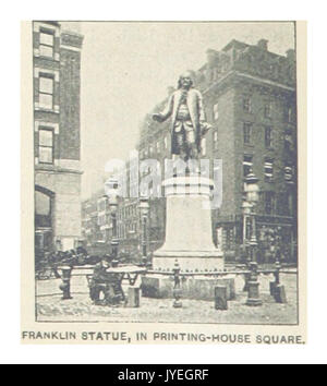 (König 1893, NYC) pg 182 FRANKLIN STATUE, DIE IN PRINTING HOUSE SQUARE Stockfoto