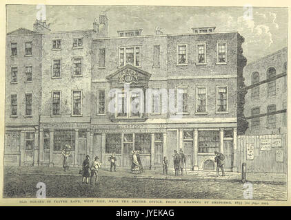 17-32 (1887) 1.078 alte Häuser in fetter Lane, 1853 Stockfoto