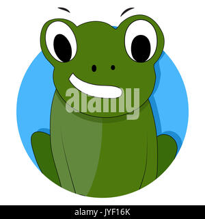 Green frog Symbol app Vektor. Frosch, kröte Cartoon Illustration Stockfoto