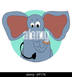 Elephant Symbol vektor Avatar. Afrikanischer Elefant Cartoon Illustration Stockfoto