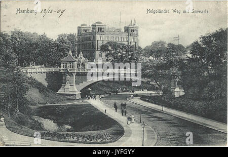 19091212 helgolander weg mit seewarte Hamburg Stockfoto