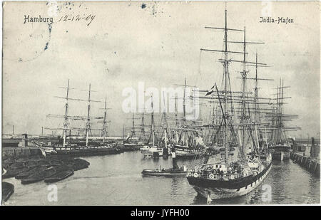 19091212 hamburg Indien Hafen Stockfoto