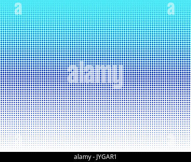Vertical Gradient blue Rasterpunkte Hintergrund. Pop Art Vorlage, Textur Abbildung Stockfoto