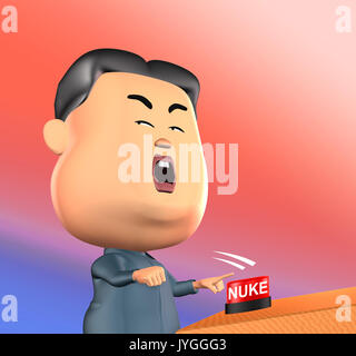 Kim Jong Un droht mit atomschlag Stockfoto