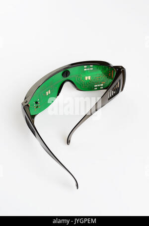 Futuristische Mikrochips Schutzbrille Stockfoto