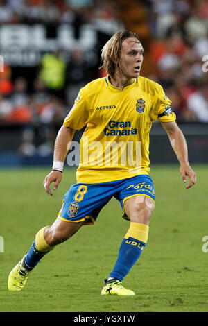 08 Alen Halilovic von UD Las Plamas während der spanischen La Liga Match zwischen Valencia CF und UD Las Palmas Stadium Mestalla am 18. August 2017. Stockfoto