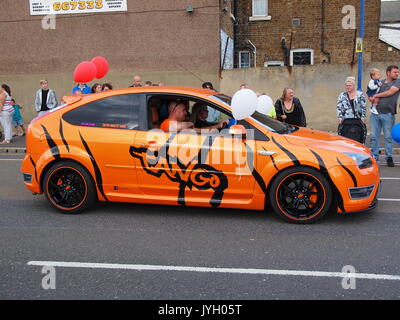 Sheerness, Kent. 19 Aug, 2017. Sheerness hielt seine jährliche Sommer Karneval, das war eine farbenfrohe Angelegenheit. Credit: James Bell/Alamy leben Nachrichten Stockfoto