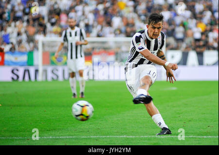 Turin, Italien. 19 August, 2017. Paulo Dybala (Juventus FC) während dem Spiel in der Serie A TIM zwischen Juventus Turin und Cagliari Calcio in der Allianz Stadion Torino. Das endgültige Ergebnis der Match ist 3-0. Quelle: Fabio Udine/Alamy leben Nachrichten Stockfoto