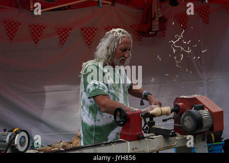 Brecon Beacons, UK. 19 Aug, 2017. Allgemeine Ansichten des 2017 Green Man Festival in Glanusk Park, Brecon Beacons, Wales. Foto Datum: Samstag, 19. August 2017. Credit: Roger Garfield/Alamy leben Nachrichten Stockfoto