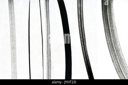 Der pinselstriche. Grunge handgefertigte Linien Sammlung. Set aus schwarz lackiertem Pinselstriche isoliert auf Weiss. Stockfoto