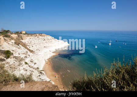 Licata (Agrigento) - Le Bianche scogliere della Spiaggia detta Cala dei Turchi" Stockfoto