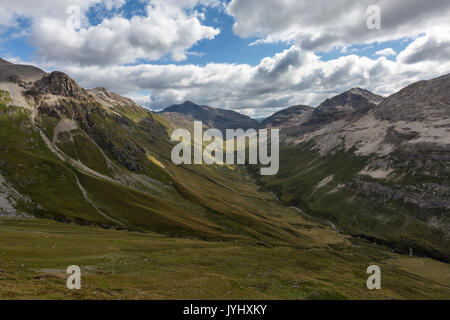 Schweiz, Graubünden, Engadin. Landschaft von Fain Tal. Stockfoto