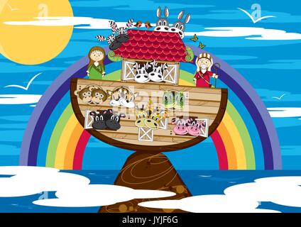 Die Arche Noah der Cartoon Stock-Vektorgrafik - Alamy